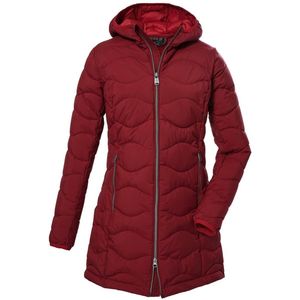 Dames - Gewatteerde Parka - Rood - 100% Polyester - Waterafstotend, Ademend, Winddicht
