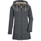 Dames - Breifleeceparka - Grijsblauw - Polyester/Viscose - Windafstotend