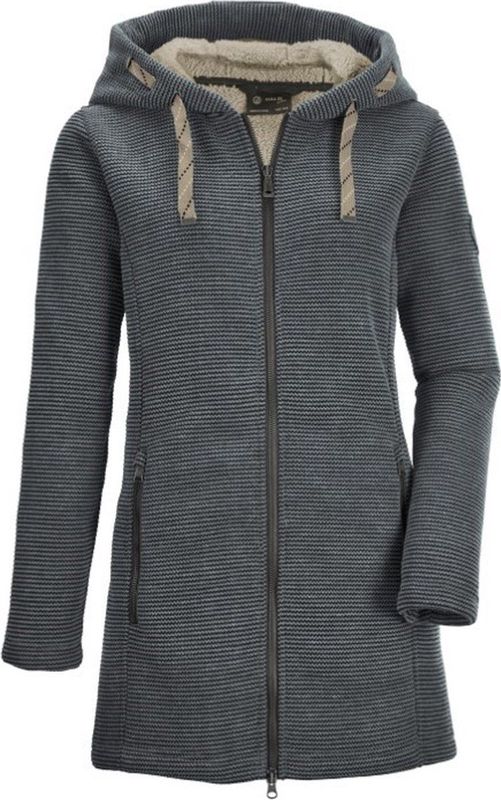 Dames - Breifleeceparka - Grijsblauw - Polyester/Viscose - Windafstotend