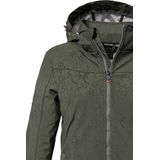 killtec Dames Softshelljack/outdoorjack met afritsbare capuchon KOS 40 WMN SFTSHLL JCKT, olive, 36, 41280-000