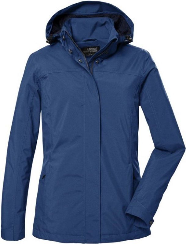 killtec Dames Functioneel jack/outdoorjack met afritsbare capuchon KOS 42 WMN JCKT, dark ocean, 38, 41282-000