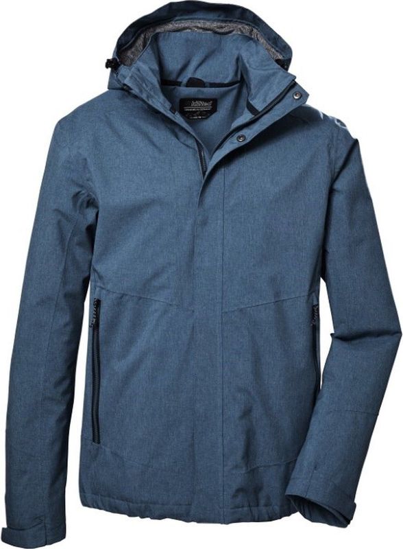 killtec Heren Functioneel jack/outdoorjack met afritsbare capuchon KOS 53 MN JCKT, steel-blue, S, 41333-000