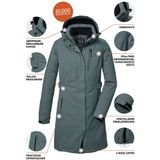 Killtec - KOW 303 WMN PRK - Damesparka - Grijsblauw - Waterdicht en Ademend