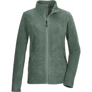 Killtec KOW Fleecevest - Dames Lange rits fleece - Green-Grey/Lt. Steel Mint Aop