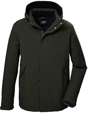 Outdoorjas - Effen - Gevoerde Jas - Met Afneembare Capuchon - Ritszakken aan de Zijkant