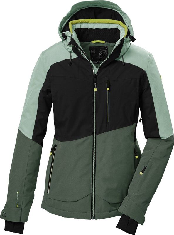 killtec dames Ski-jack/functioneel jack met afritsbare capuchon KSW 37 WMN SKI JCKT, hell stahlmint, 38, 41971-000