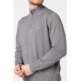 Fynch-Hatton - Troyer - Grijs - 100% Katoen - Casual Snit, Korte Rits, Lange Mouw