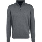 Fynch-Hatton - Troyer - Grijs - 100% Katoen - Casual Snit, Korte Rits, Lange Mouw