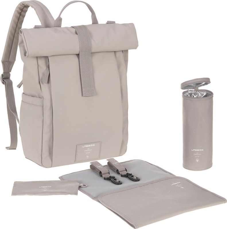 LÄSSIG Wickelrucksack Rolltop Up Backpack taupe