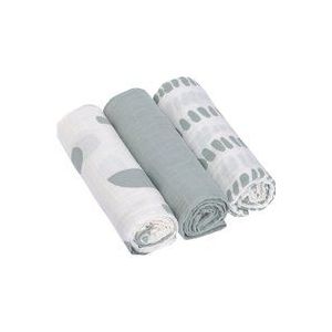 Lässig Hydrofiele luier swaddle doek 3 stuks 85 x 85 cm - Strokes, silver grey
