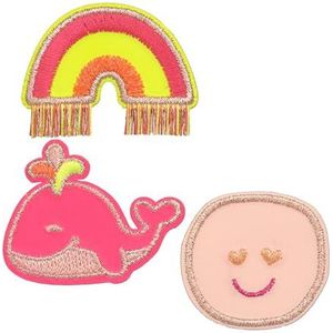 LÄSSIG Textielsticker, opstrijkbaar, geweven stof, Roze walvis, Textielsticker