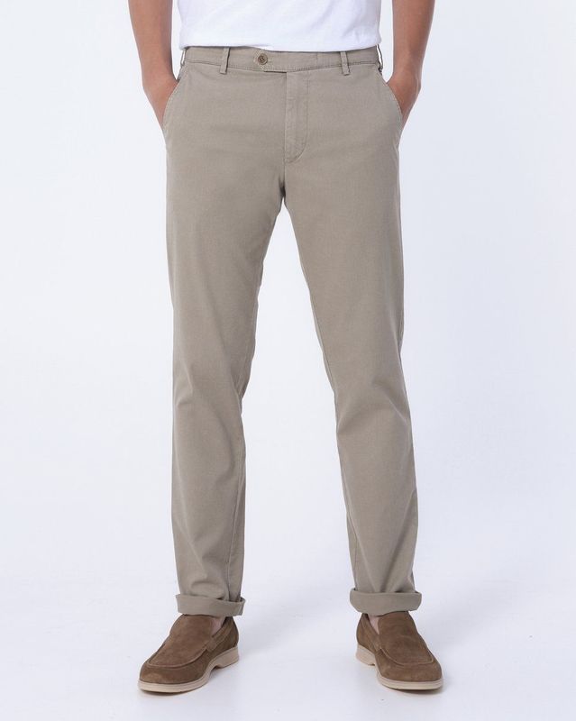 Meyer, Heren, Broeken, Beige, Maat: XL Katoen,