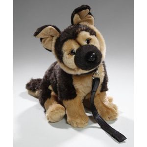 Knuffel Duitse Herdershond Aan Riem 25 cm - Speelgoed Dieren Honden
