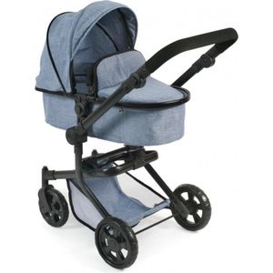 Bayer Twin Neo Tweeling poppenwagen, verstelbare und schwenkbare duwstang, mit tas