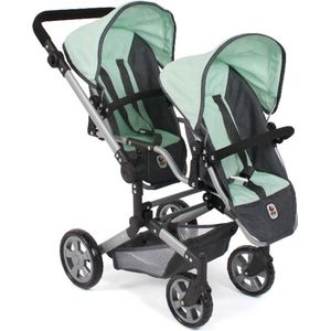 Bayer Chic 2000 Tweeling poppenwagen Linus Duo Melange Antraciet Mint