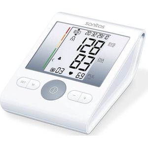 Sanitas SBM 22 Bloeddrukmeter bovenarm - Hartslagmeter - Risico-indicator - Manchet-aanbreng controle - 22 tot 36 cm Manchet - Automatische uitschakeling - Medisch product - Incl. batterijen - 2 Jaar garantie - Wit