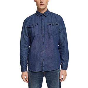 ESPRIT Heren 072EE2F306 hemd, 901/BLUE Dark Wash, XXL