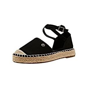 ESPRIT Dames mokkassin sandalen, 001/zwart, 39 EU, 001, zwart., 39 EU