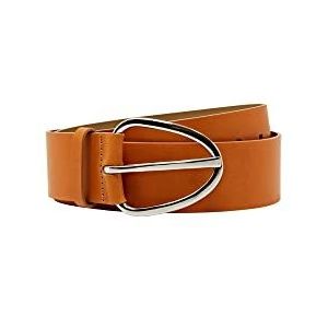 ESPRIT Brede leren riem met metalen sluiting, gouden oranje, 80