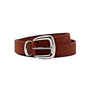 ESPRIT Leren riem met matte metalen gesp, 220/Rust Brown, 90