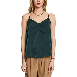 ESPRIT Topje van satijn, Dark Teal Green, XL