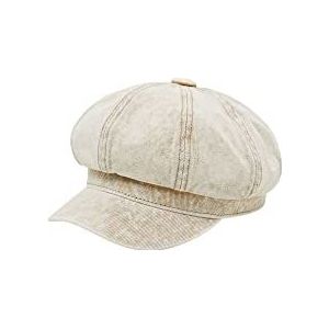 ESPRIT Baker-Boy-hoed met washed-out-afwerking, beige, S