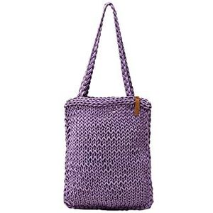 ESPRIT Tote Bag van gehaakt katoen in Colorblock, lila (lilac), Eén Maat