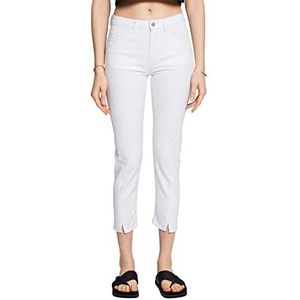ESPRIT Collection Verkorte stretchjeans met zoomsplitten, wit, 27W