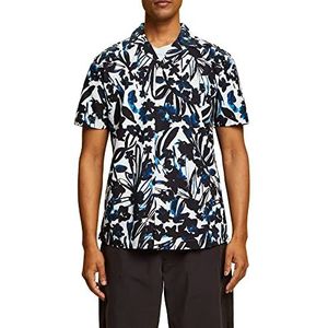 ESPRIT Collection Heren Shirt met korte mouwen, 100% katoen, Donkerblauw, XXL