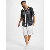 Karl Kani - Varsity Striped Baseball T-shirt - Zwart - Korte Mouwen - V-hals