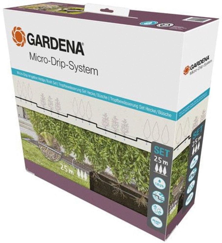 GARDENA Bewässerungssystem Tropfbewässerung Set, für Hecken und Büsche bis 25 m