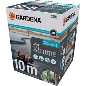 Gardena Liano Xtreme 1/2 inch, 10 m set + indoor-adapter: extreem robuuste tuinslang van textielweefsel, voor indoor-waterkranen, met PVC-binnenslang, laag gewicht, weerbestendig (18490-20)
