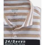 OLYMP 24/7 Level 5 body fit overhemd, korte mouw, tricot, natuur dessin