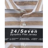 OLYMP 24/7 Level 5 body fit overhemd, korte mouw, tricot, natuur dessin