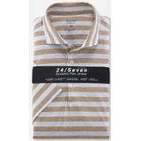 OLYMP 24/7 Level 5 body fit overhemd, korte mouw, tricot, natuur dessin