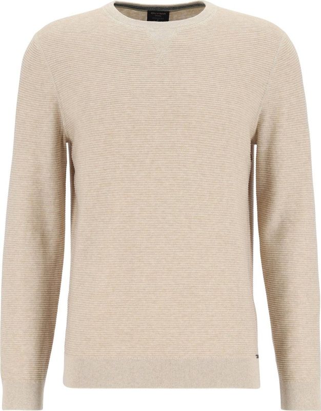 OLYMP - Modern Fit - Trui - Beige - 100% Katoen - O-hals
