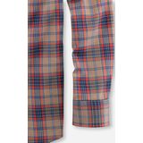 OLYMP - Modern Fit Overhemd - Rood - Katoen - Ruitmotief