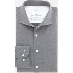 OLYMP 24/7 Level 5 Body Fit Overhemd - Tricot - Marineblauw Dessin - Strijkvriendelijk