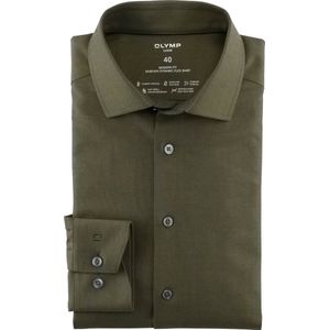 OLYMP - Luxor 24/7 - Overhemd - Lindegroen - Popeline - Strijkvriendelijk