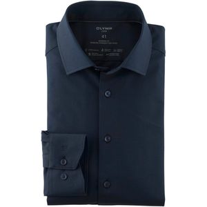 OLYMP - Luxor - Overhemd - Marineblauw - Katoen - Modern Fit