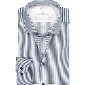 OLYMP - Luxor - Overhemd - Donkerblauw - Jersey - Modern Fit