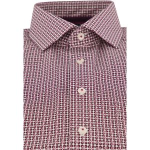 Olymp - Business Overhemd - Bordeaux - Katoen - Lange Mouwen