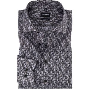 OLYMP Luxor modern fit overhemd, popeline, bruin dessin