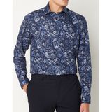 OLYMP - Luxor - Overhemd - Marineblauw - Modern Fit - Popeline