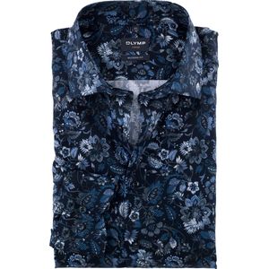 OLYMP - Luxor - Overhemd - Marineblauw - Modern Fit - Popeline