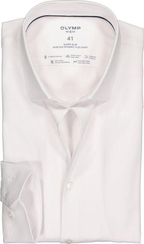 OLYMP - No. 6 - Overhemd - Blauw - Katoen/Polyester/Elastaan