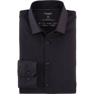 OLYMP - Overhemd - Zwart - Twill - Super Slim Fit