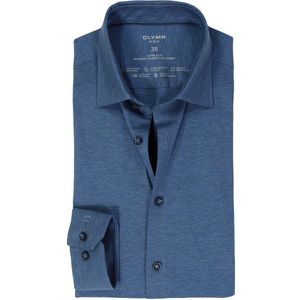 OLYMP - 24/7 No. 6 - Overhemd - Rookblauw - Tricot - Strijkvriendelijk