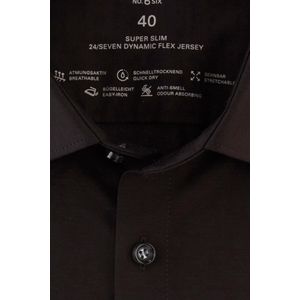 OLYMP No. Six 24/Seven Overhemd, super slim, Urban Kent, Zwart