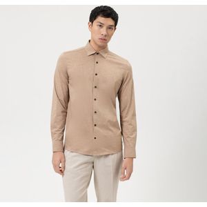 OLYMP - Level 5 - Overhemd - Beige - Strijkvriendelijk - Boordmaat 44